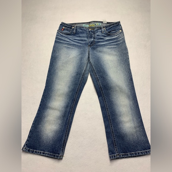 Y2K Mudd Extra Low Rise Capri Jeans Juniors Size 7 Hip Huggers - Picture 1 of 11